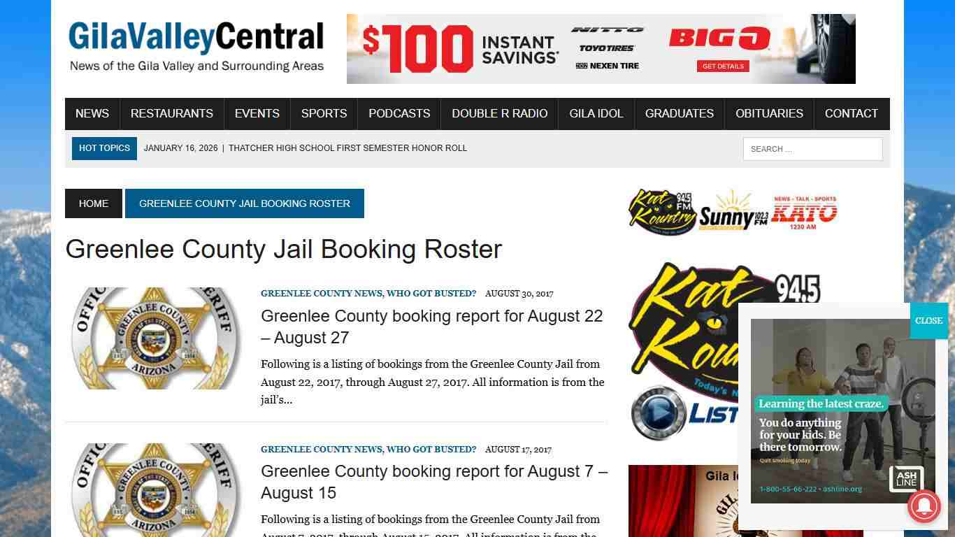 Greenlee County Jail Booking Roster – GilaValleyCentral